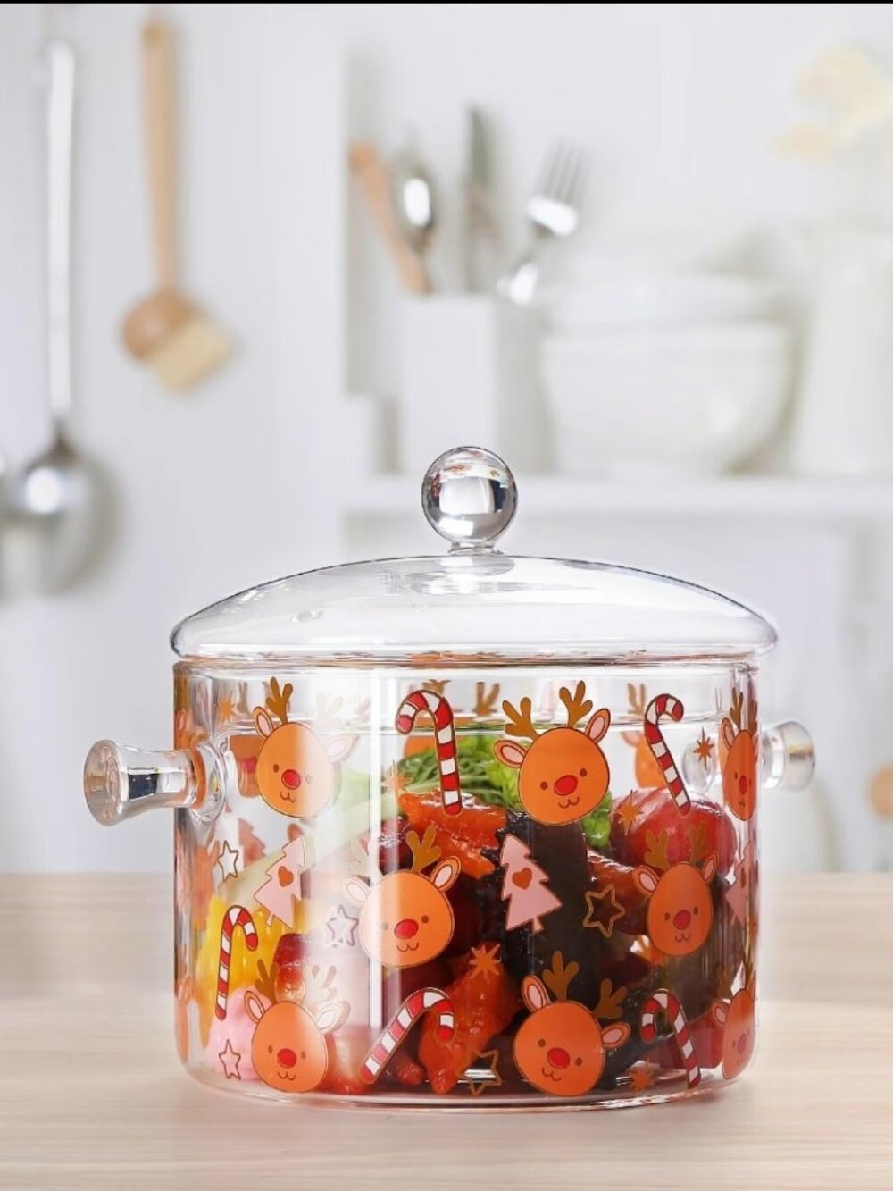 NEW Heat Resistant Glass Saucepan with Lid & Handle
